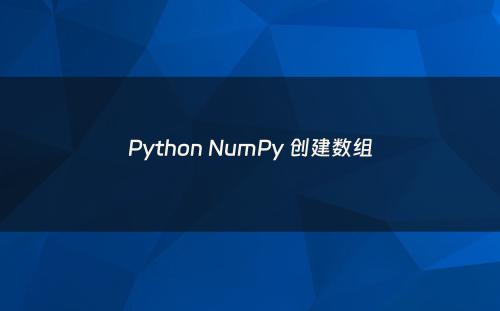 Python NumPy 创建数组