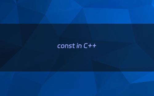 const in C++