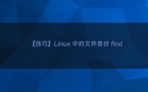 【技巧】Linux 中的文件查找 find