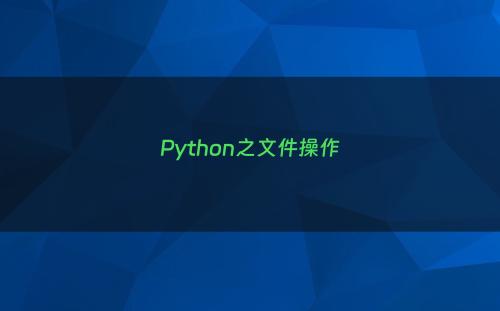 Python之文件操作