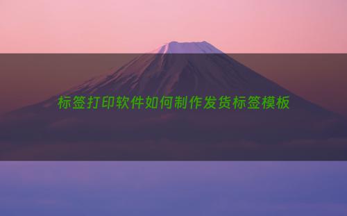 标签打印软件如何制作发货标签模板