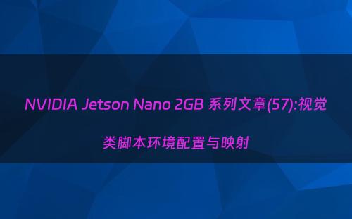 NVIDIA Jetson Nano 2GB 系列文章(57):视觉类脚本环境配置与映射