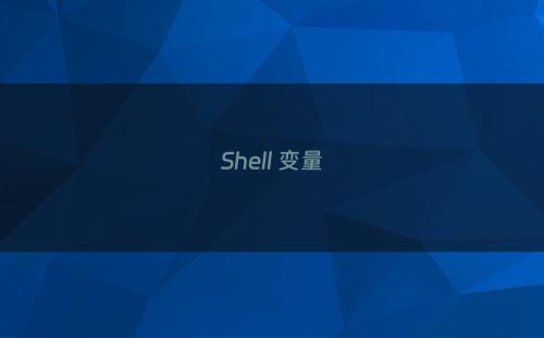 Shell 变量