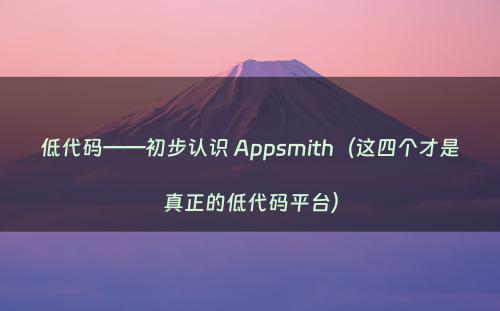 低代码——初步认识 Appsmith（这四个才是真正的低代码平台）